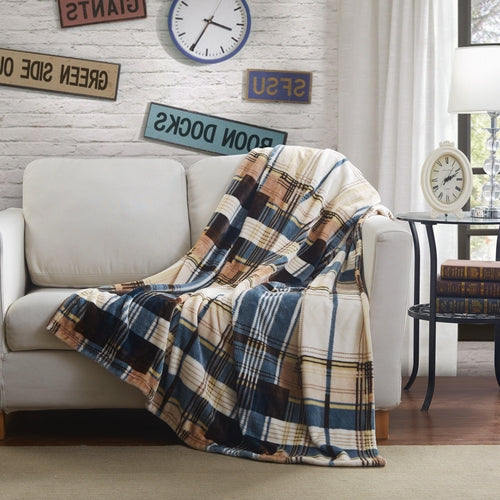 Tache Super Soft Winter Cabin Flannel Polyester Throw Blanket