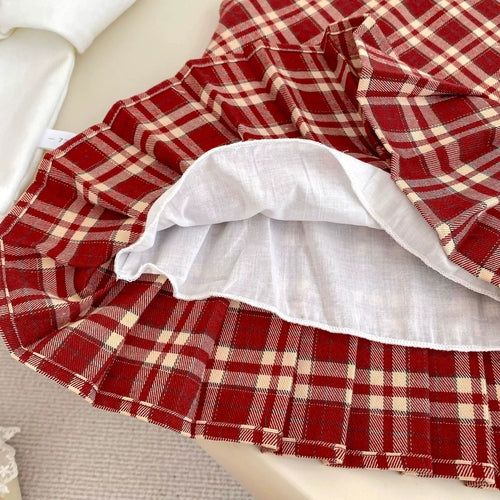 Spring and Autumn Baby Kids Girls Cherry Pattern Long Sleeves Beige